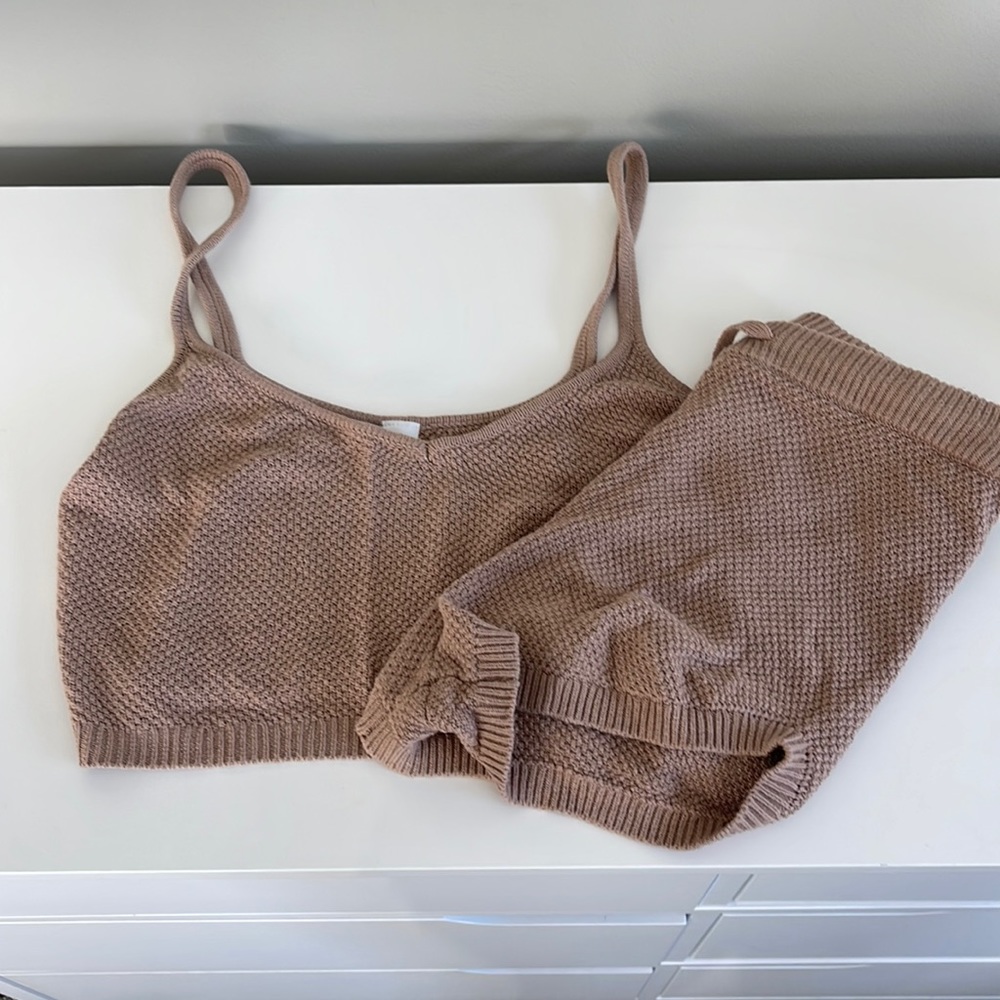 Matching knit lounge set